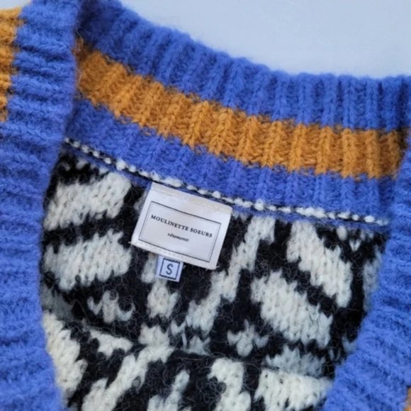 ANTHRO - MOULINETTE SOEURS Intarsia Alpaca Blends Pullover Sweater - Picture 10 of 11